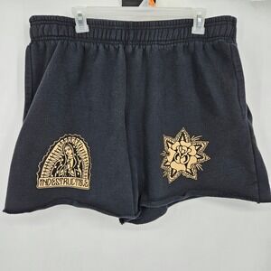 Indestructible MFG Shorts‎ Mens Extra Large Sweats Gym Workout Rolled Hem Black